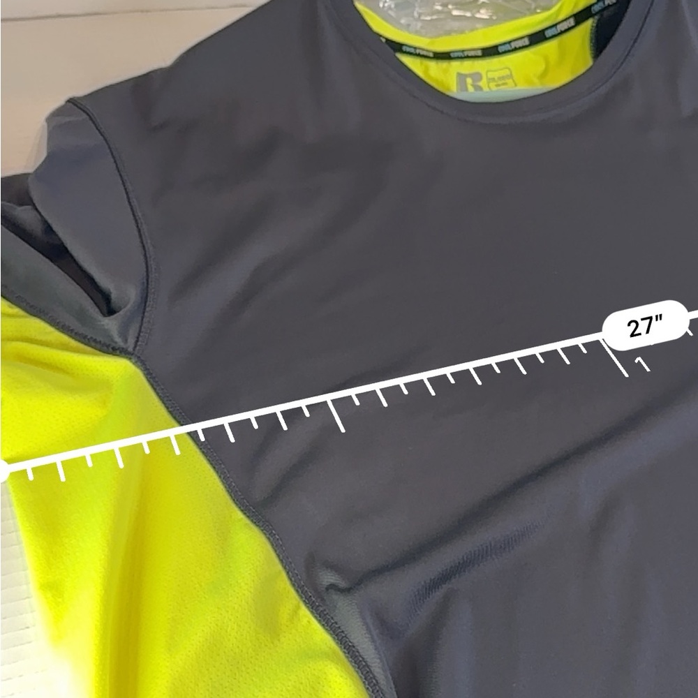 CoolForce Dri-Power 360 Shirt 2XL – Gray & Neon Yellow Activewear Mens - Picture 5 of 16